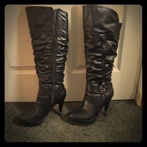 COPY - Guess black knee high heel boots